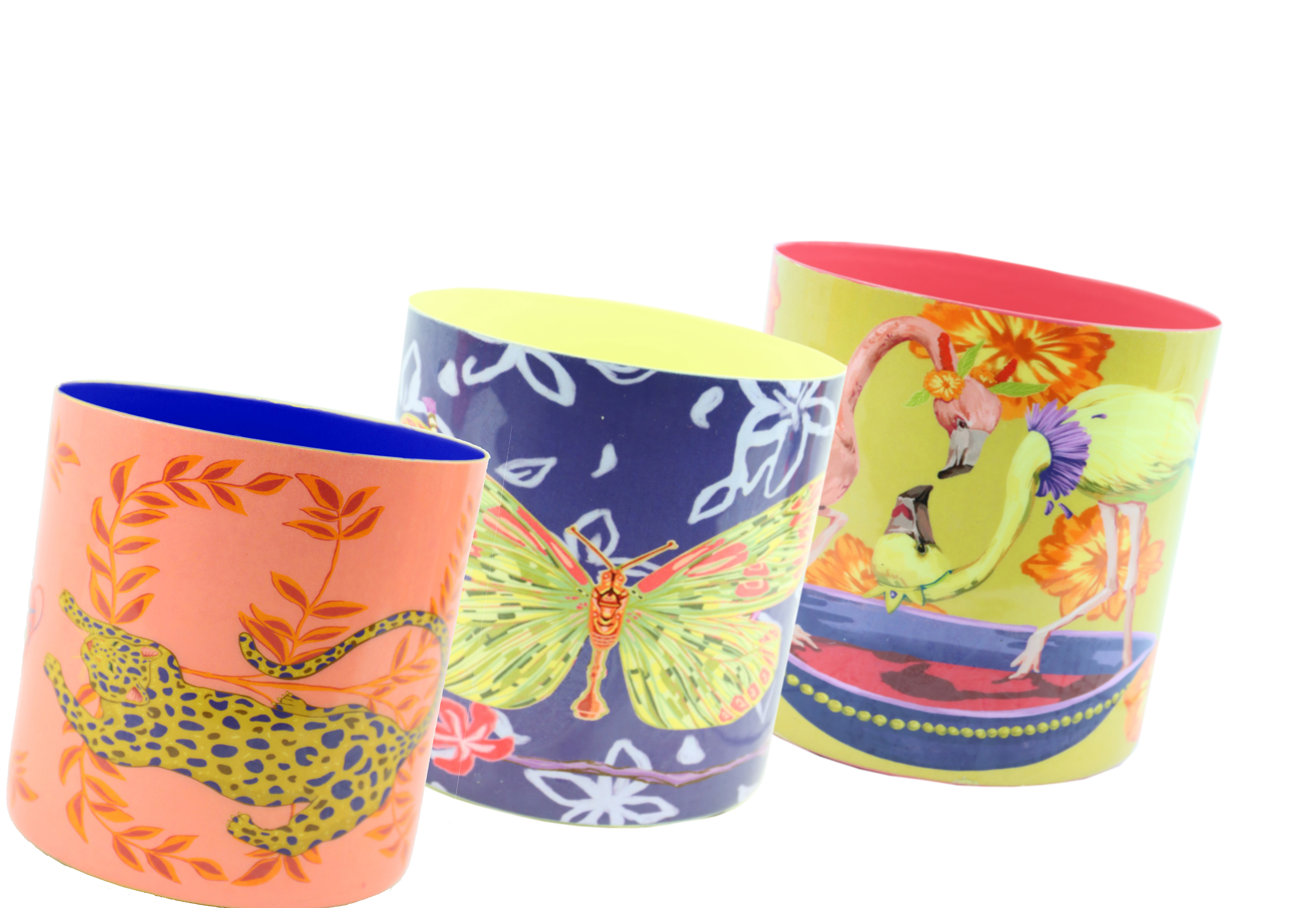 1148 POTS DE FLEURS ASIAN FAUNA  3P