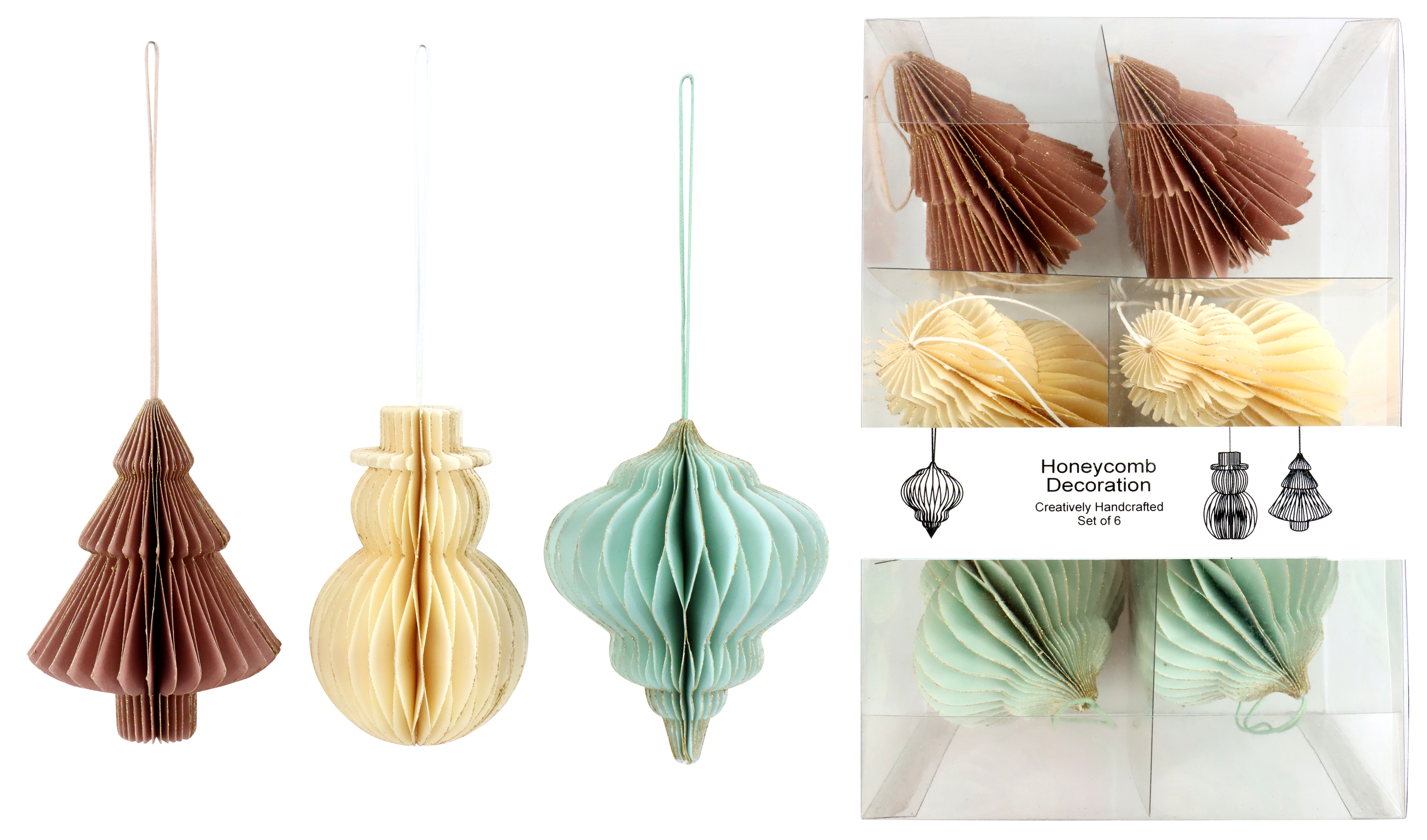 1293 DÉCORATION DE FÊTE HONEYCOMB  6P