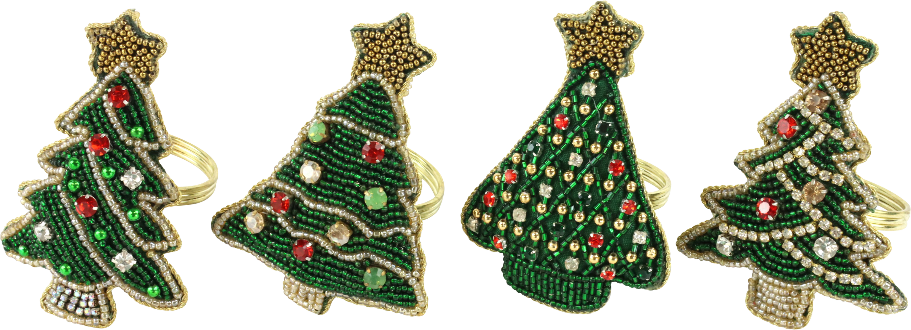1907 SERVIETTENRINGE XMAS-TREES  S/4