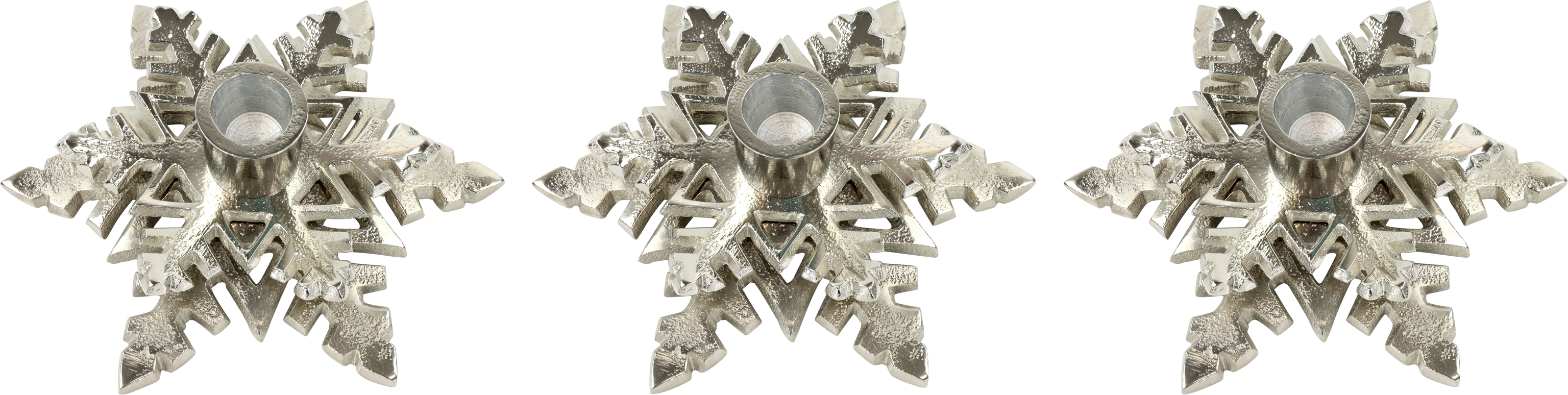 2463 CANDLEHOLDER SNOWFLAKE  S/3