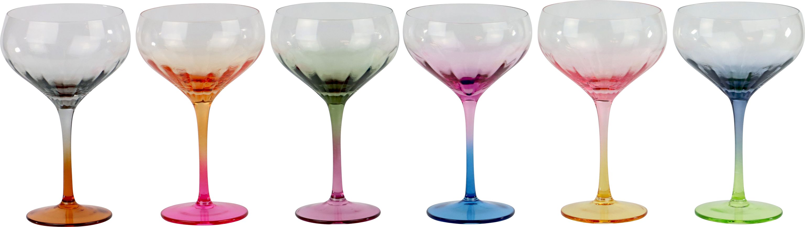 2503 VERRES À PIED  RAINBOW  6P