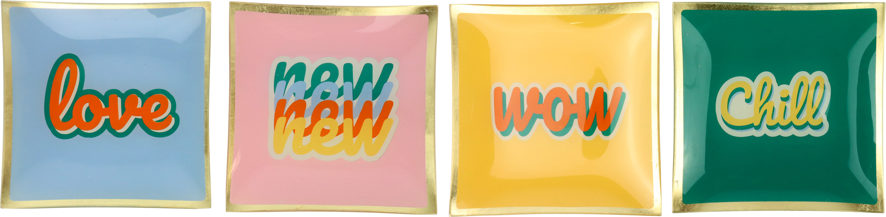 2712 ASSIETTE EN VERRE « MESSAGE » 4P