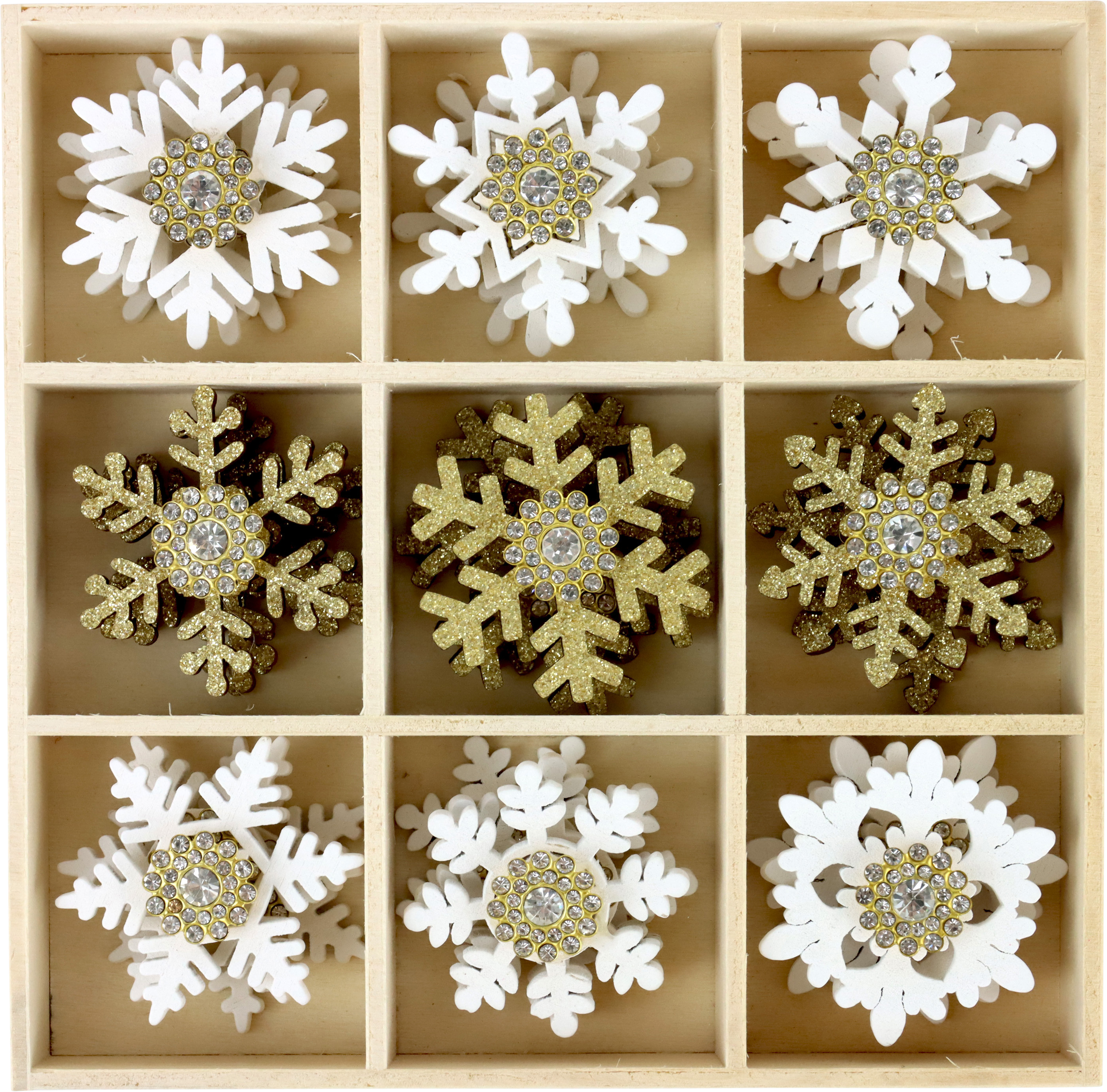 2717 BOÎTE BOIS « ÉTOILES CRISTAL » 27P