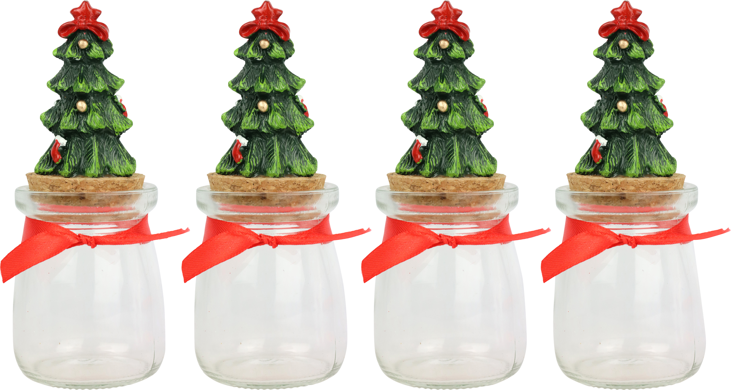 2869 BOCAUX VERRE « SAPINS » 4P