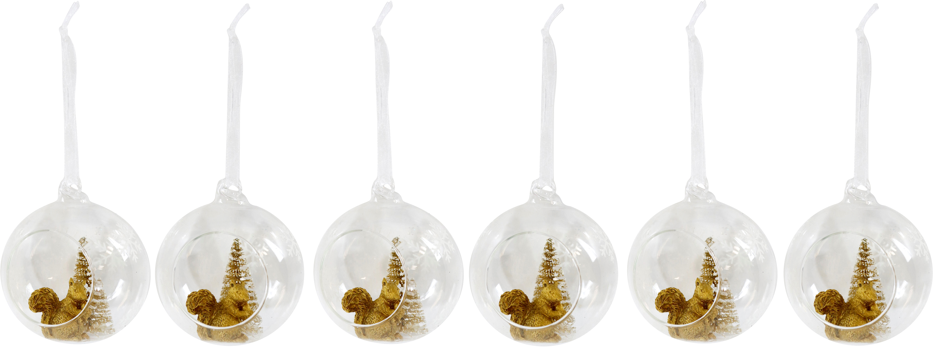 3161 BOULES EN VERRE EICHHÖRNCHEN  6P