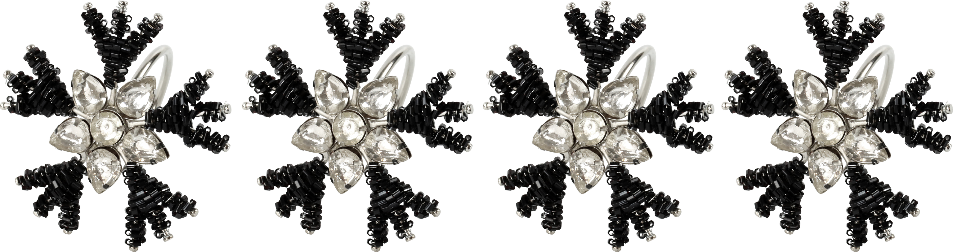 3400 ANNEAUX DE SERVIETTE NOIR  4P