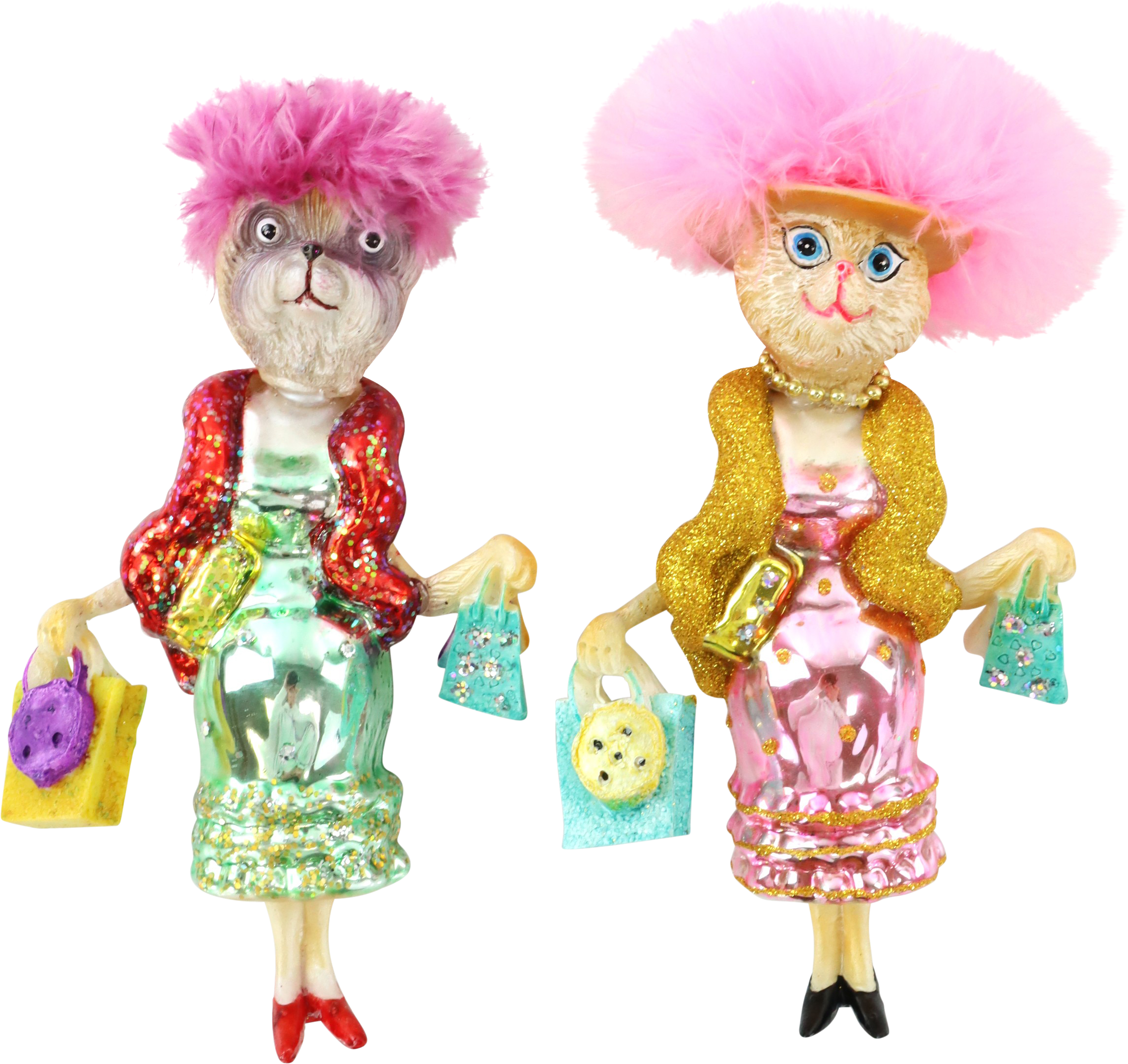 4607 GLASSCHMUCK FUNKY CATS  S/2