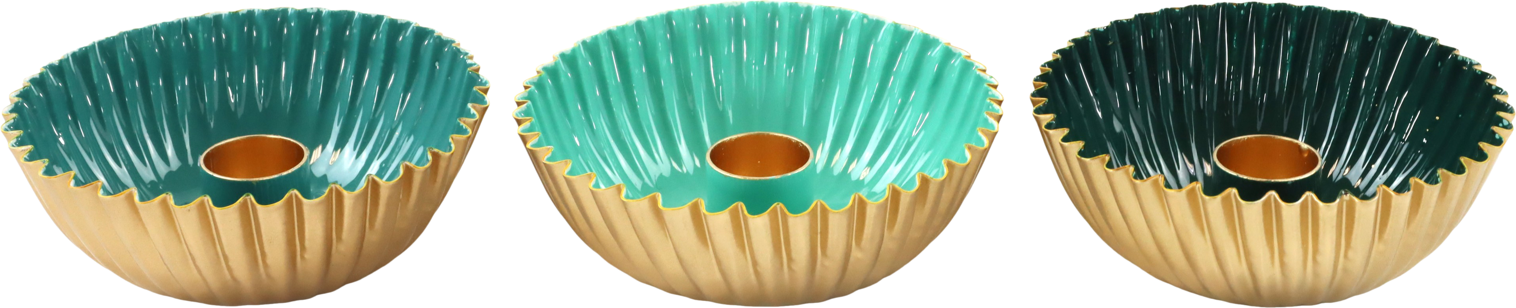 5019 PORTACANDELE EMERALD  3PZ