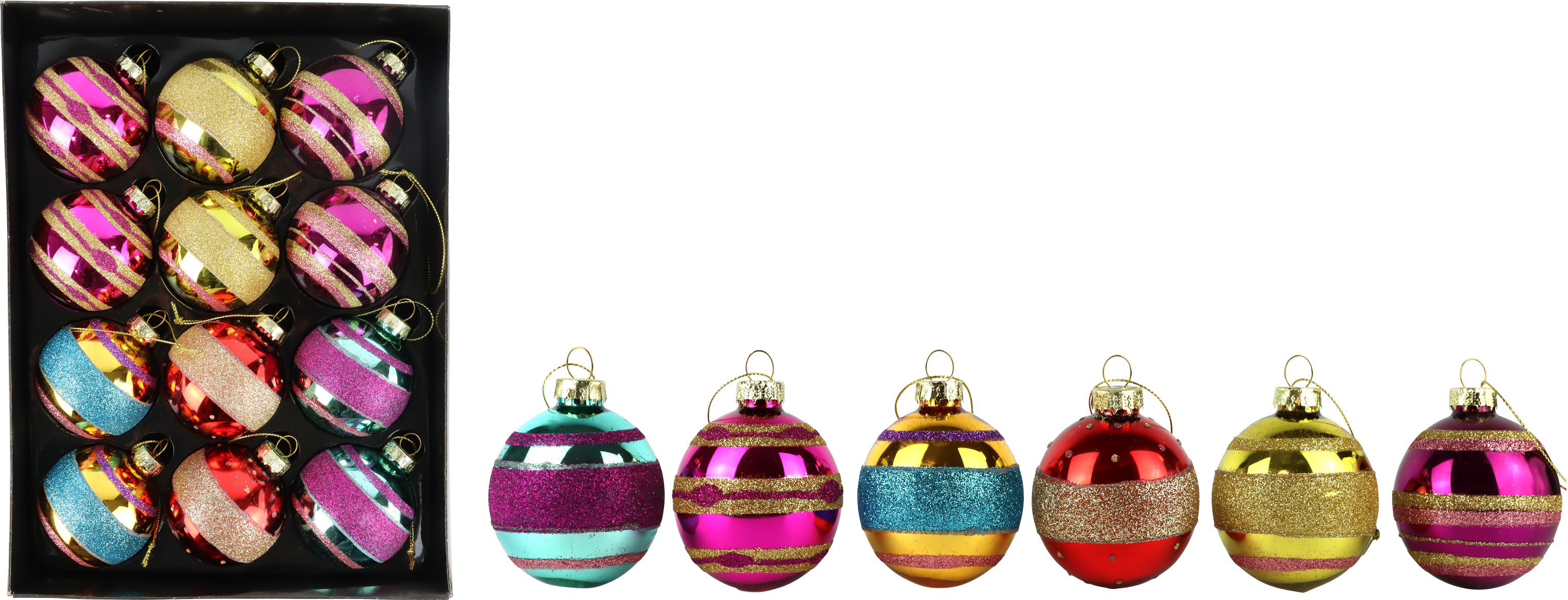 5139 BOUGES EN VERRE GLOW &amp; JOY  12P