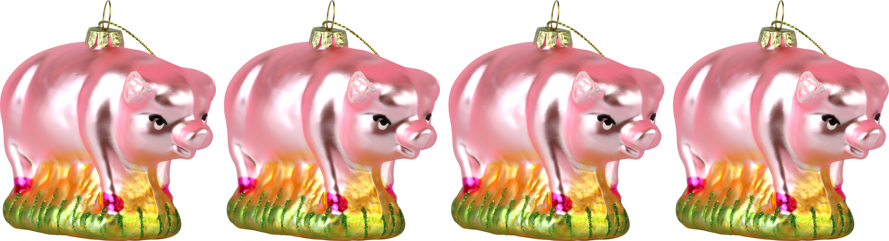 5252 BIJOUX EN VERRE PINK PIGS  4P