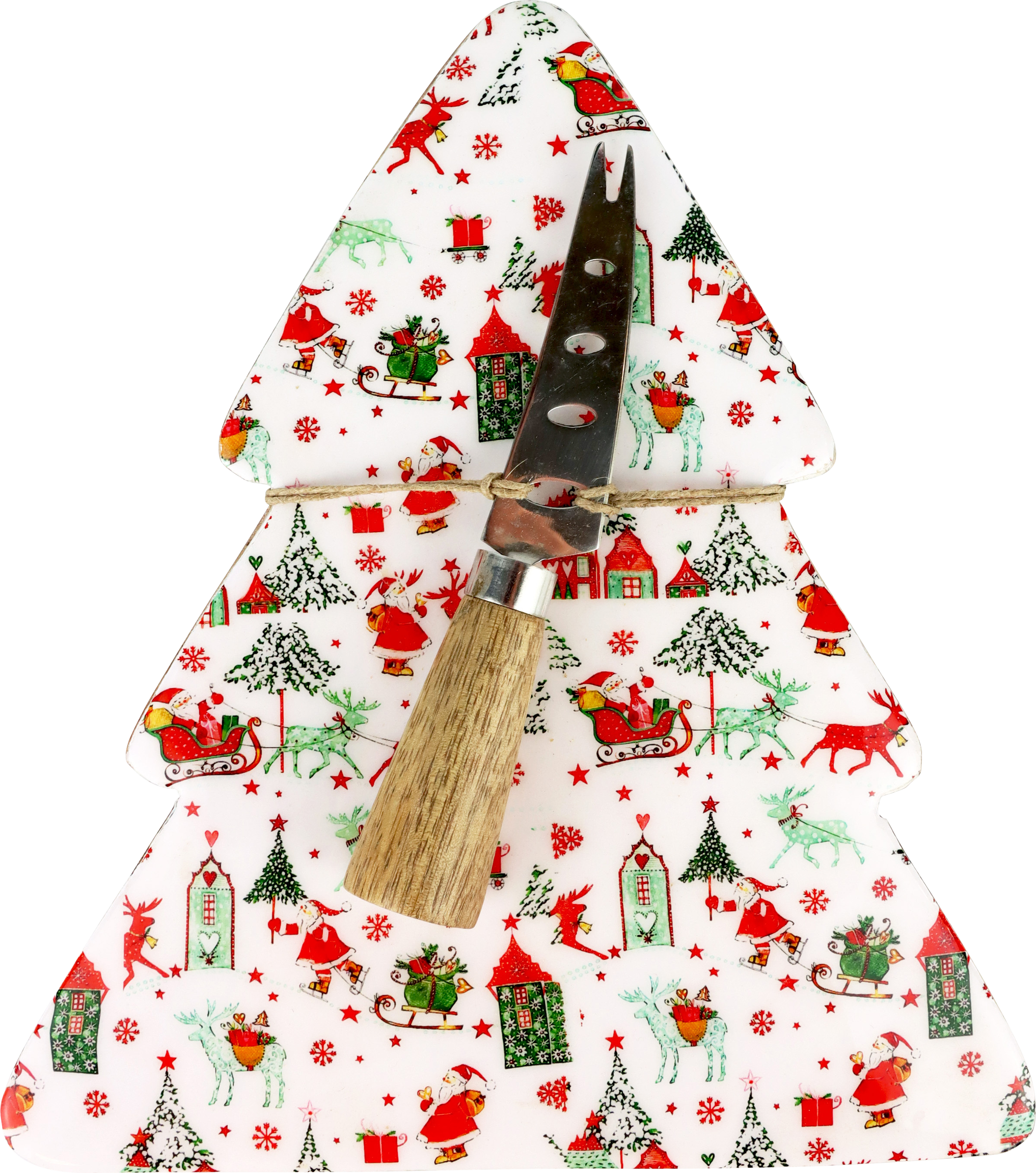 5669 TABLA DE MADERA  HOLLY & SNOW  S/2