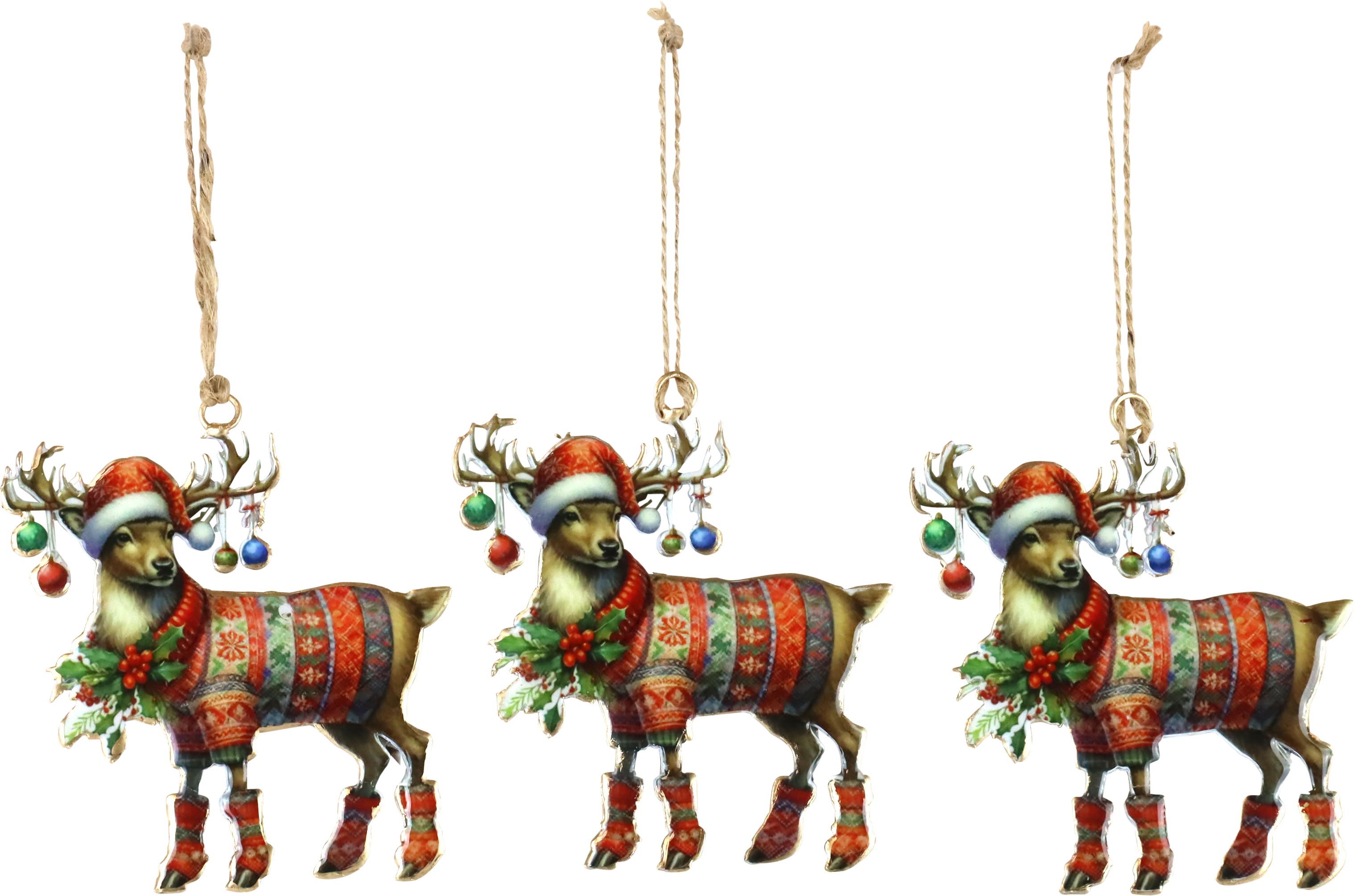 5751 PENDENTIF DÉCORA JINGLE DEERS  3P