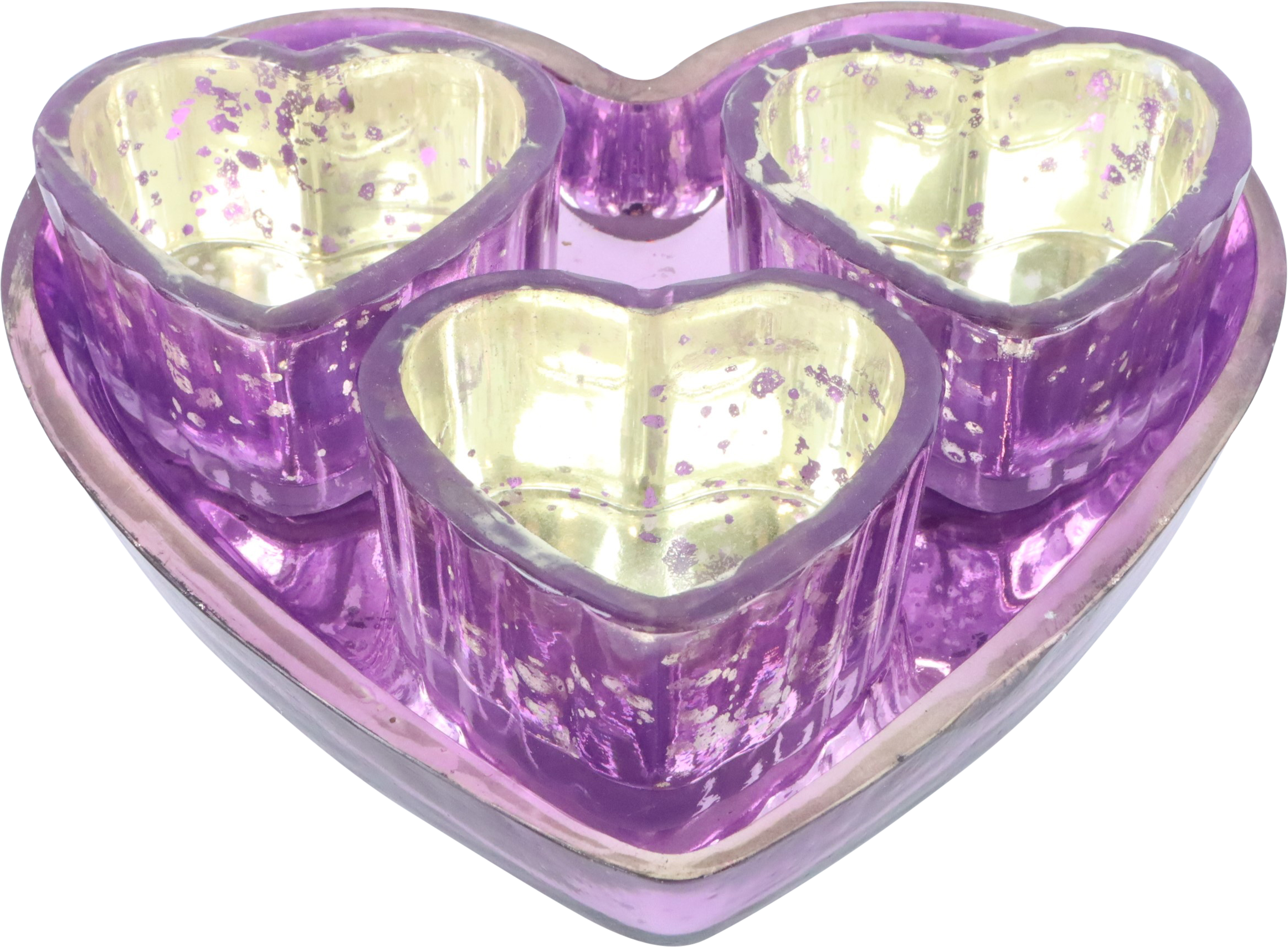 7010 ENSEMBLE EN VERRE  HEARTS  4P
