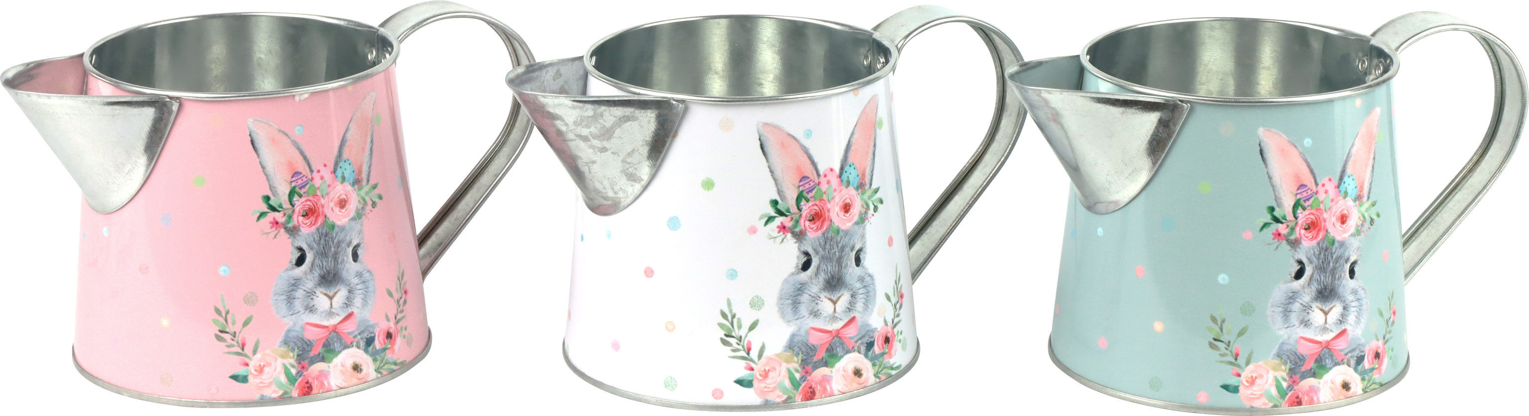 7050 POT FLORAL RABBIT  3P