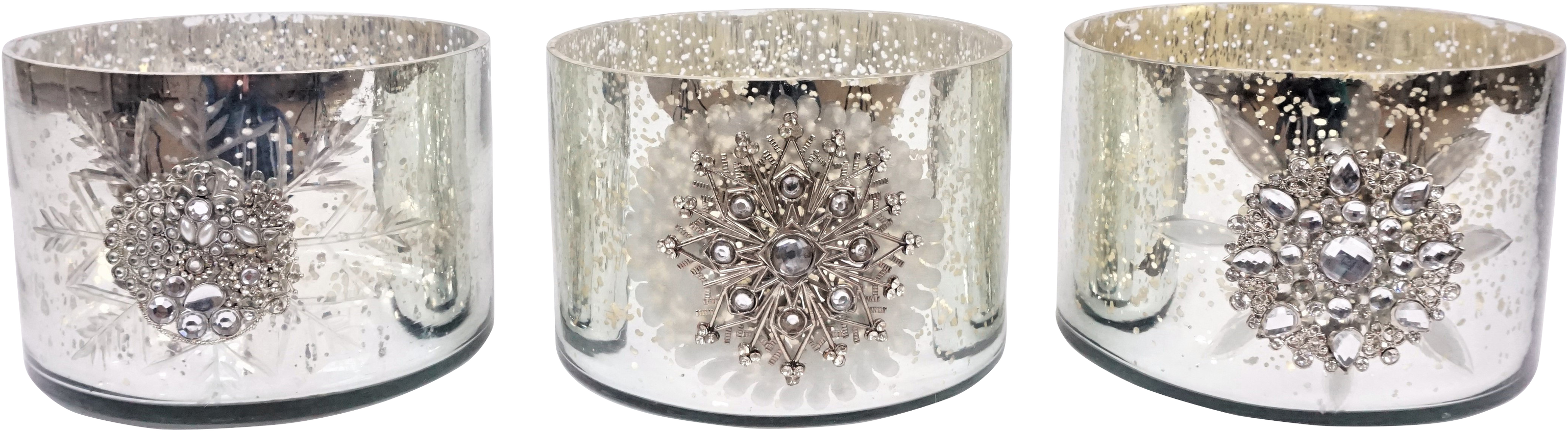 7306 PORTAVELAS  CRISTALES  S/3