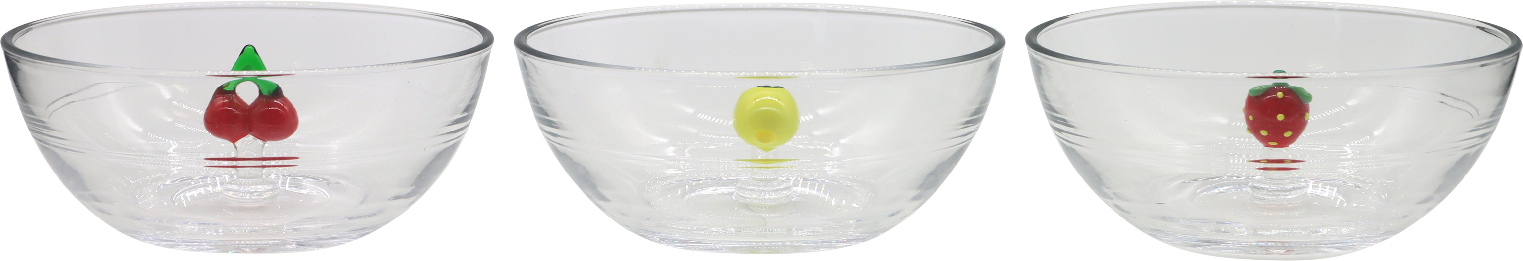 7891 COUPS EN VERRE FRUITS  3P