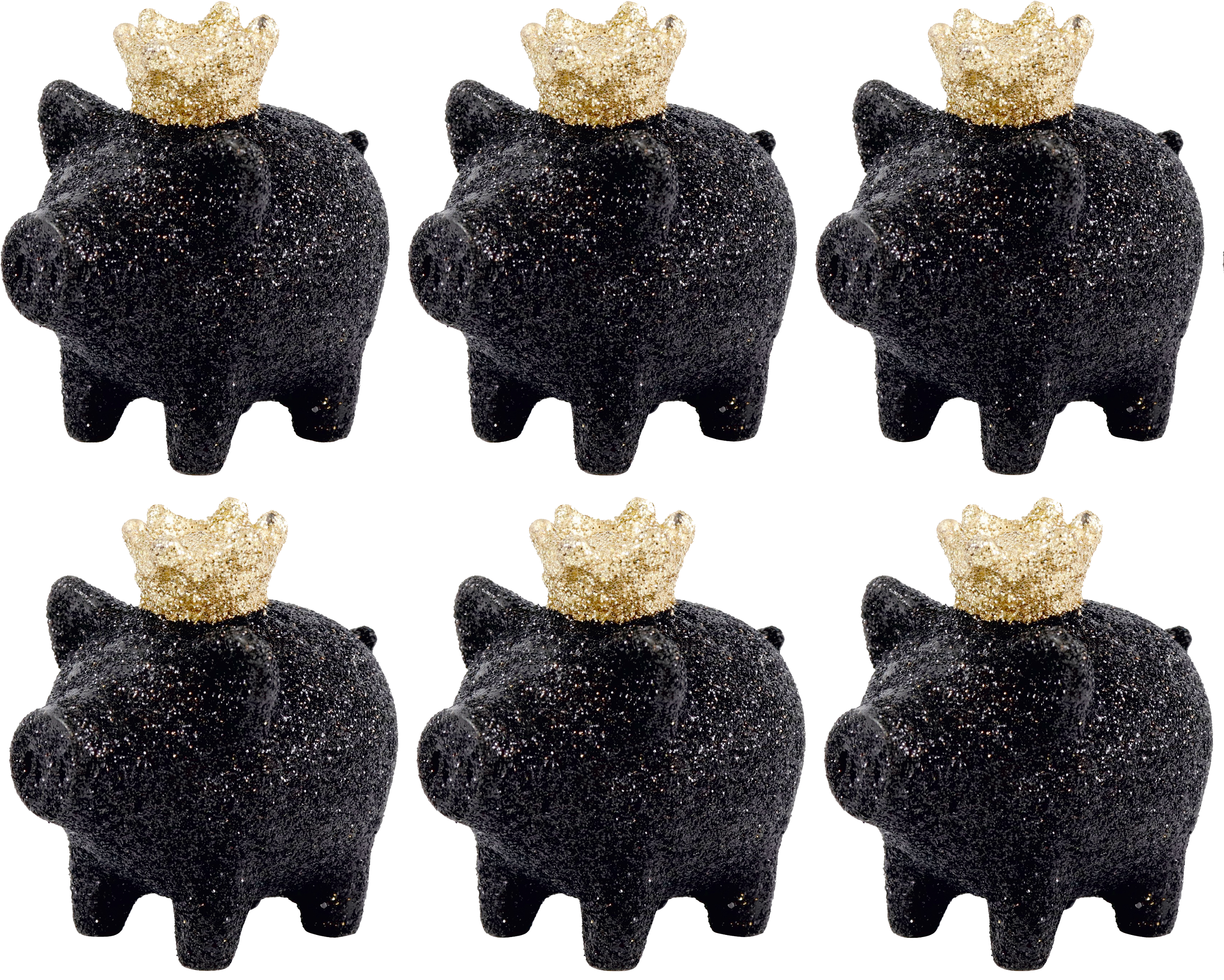 8030 FIGURINES  BLACK PIGS  6P