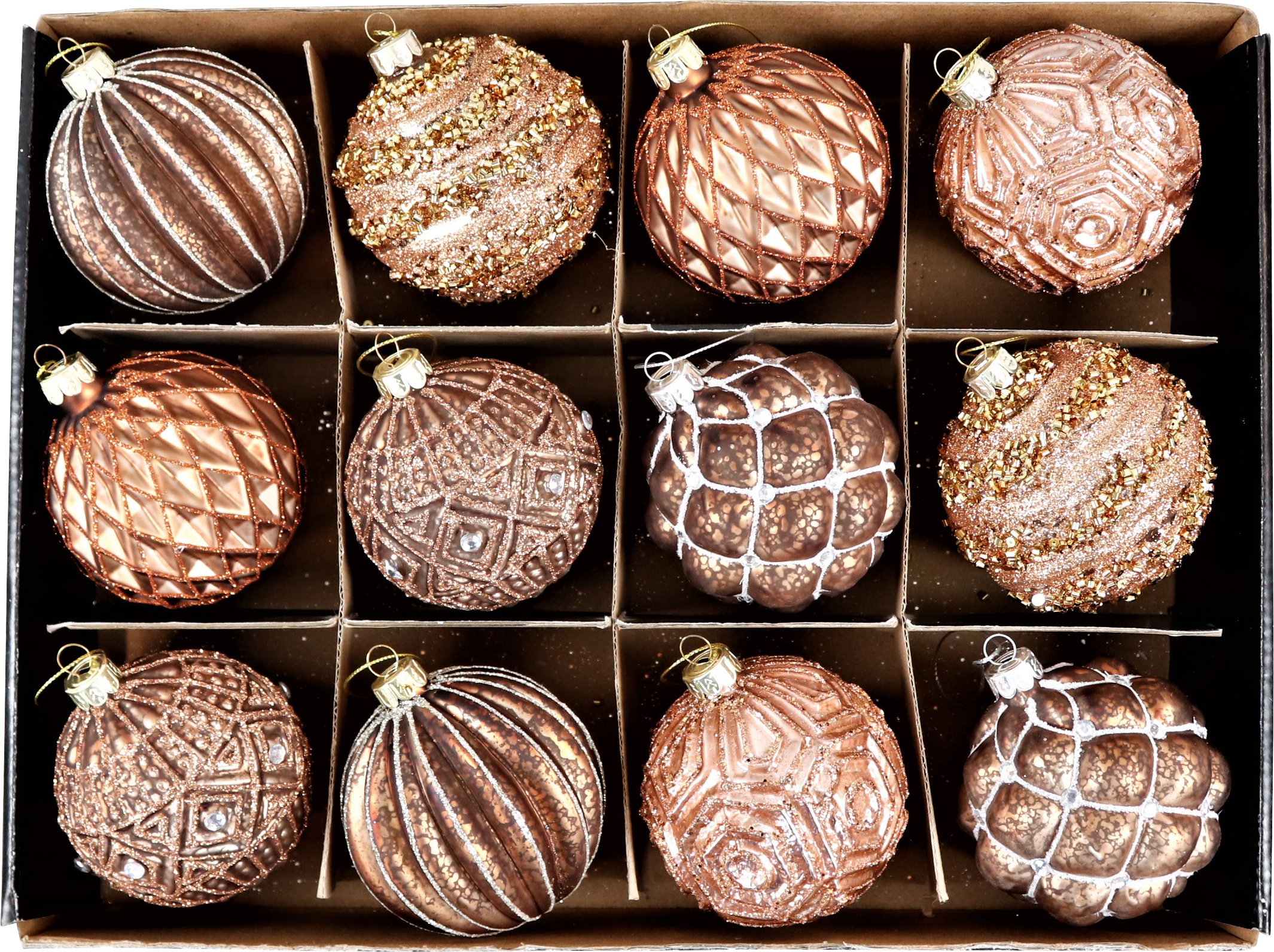 8194 BOÎTE PENDENTIFS  BOULES  12P