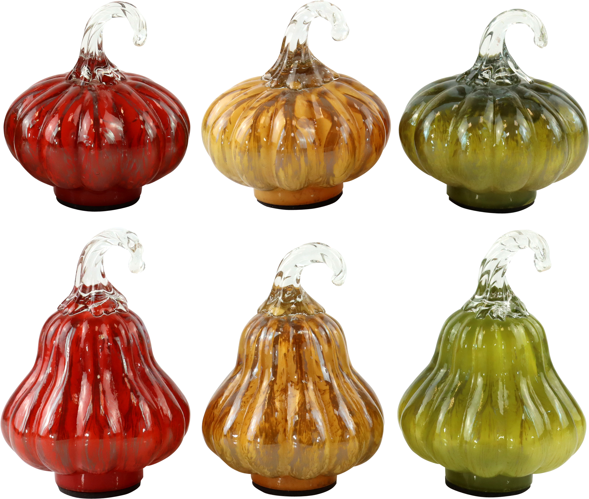 8282 GLASKÜRBISSE HARVEST JEWELS  S/6