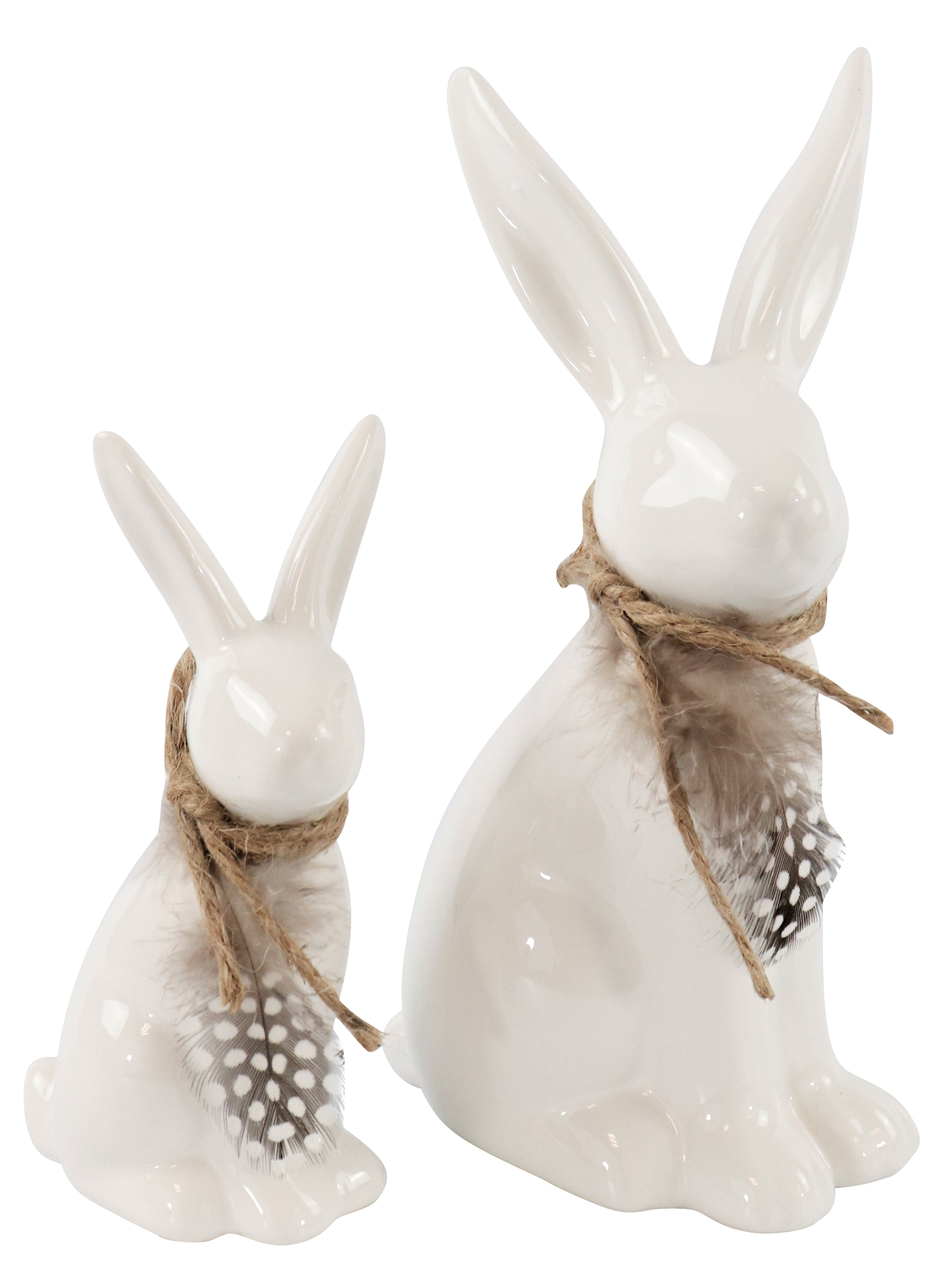8324 COUPLE DE LAPIN  FEATHERS  2P