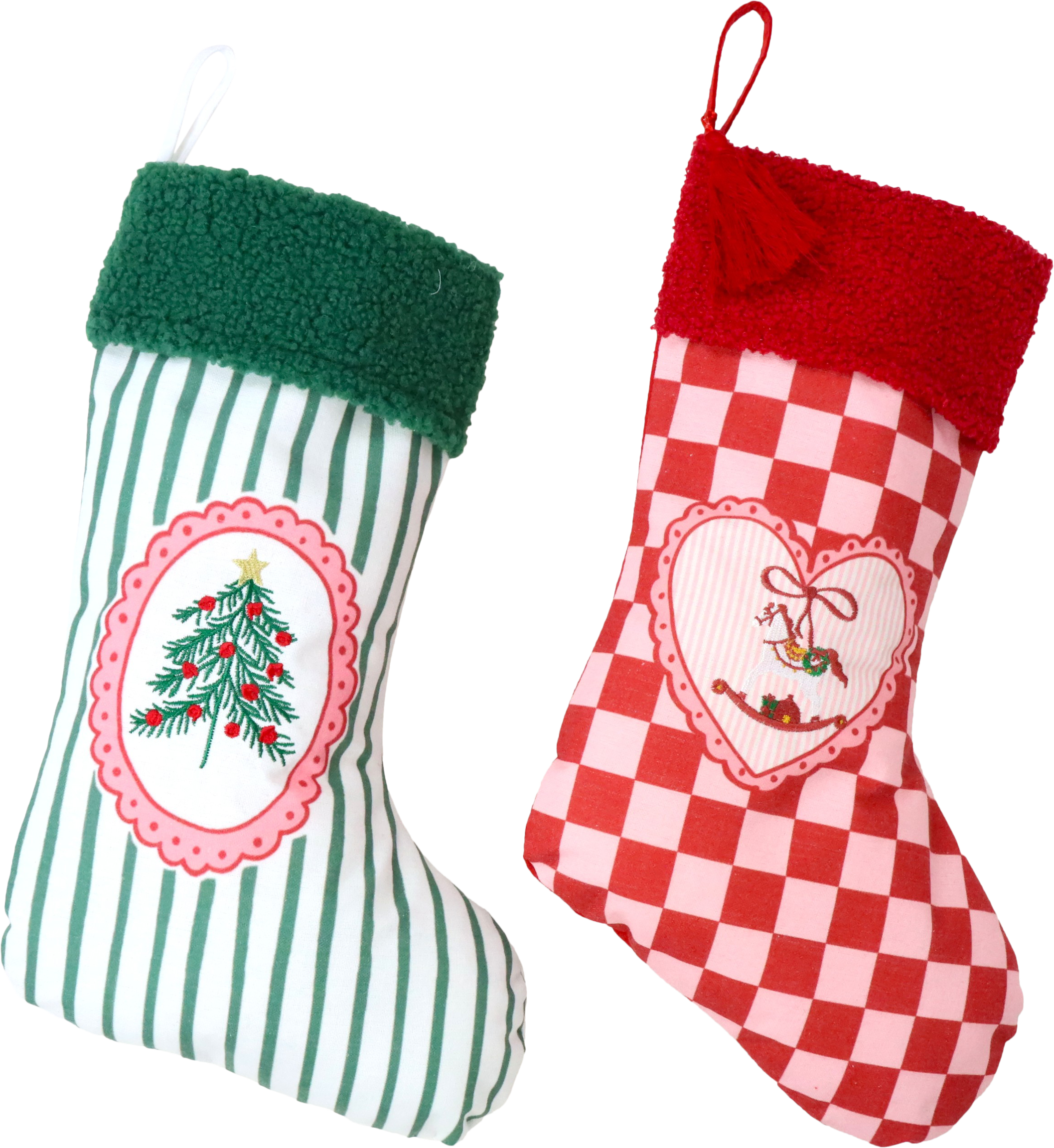 8882 STOCKINGS MERRY&BRIGHT  S/2