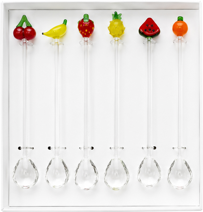 8974 CUCCH. VETRO FRUITY FRUITS  6PZ
