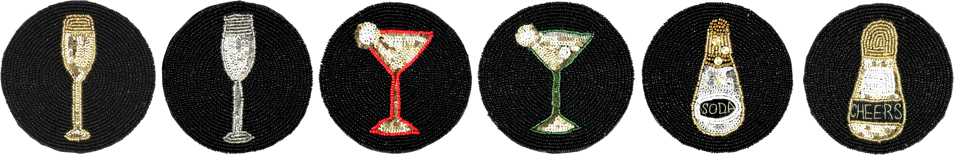 9064 DESSOUS DE VERRE EN PERLES 6P