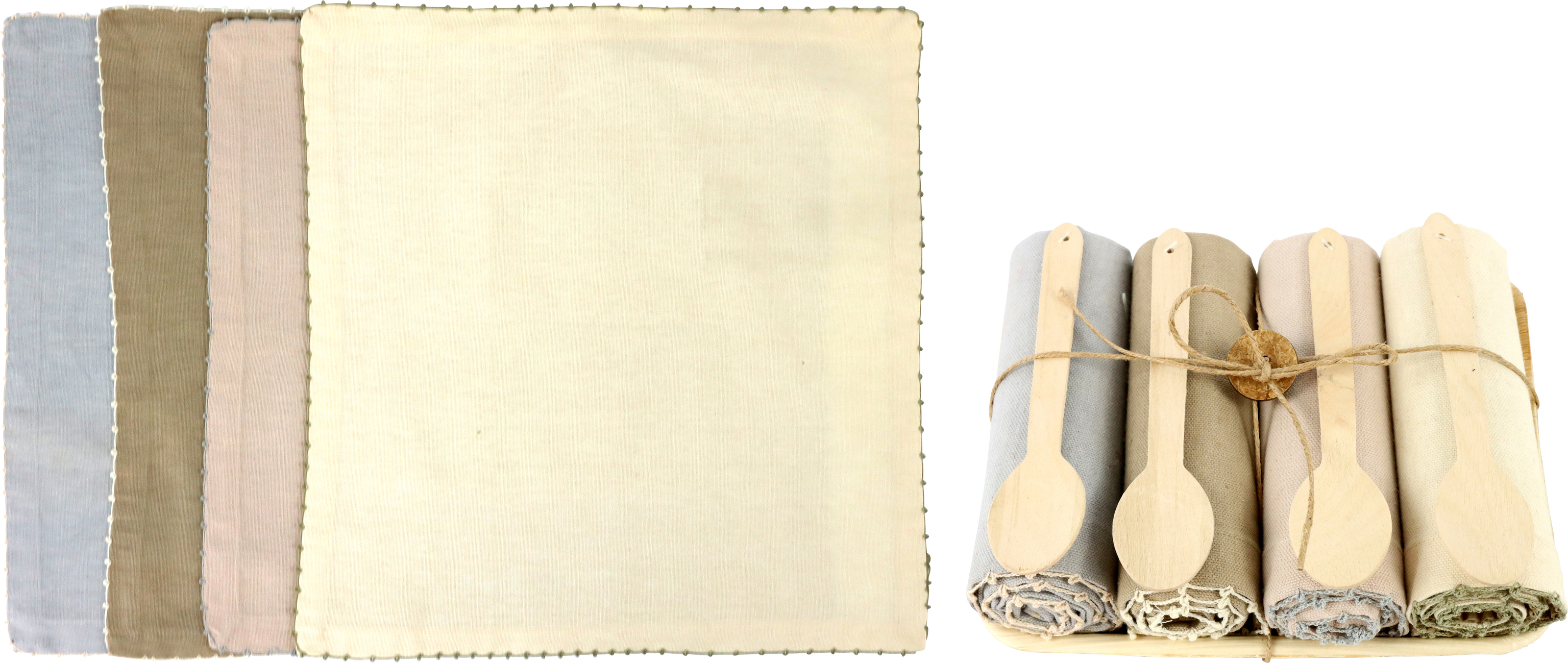 9743 SET DE SERVIETTE AVEC CUILLÈRE 4P