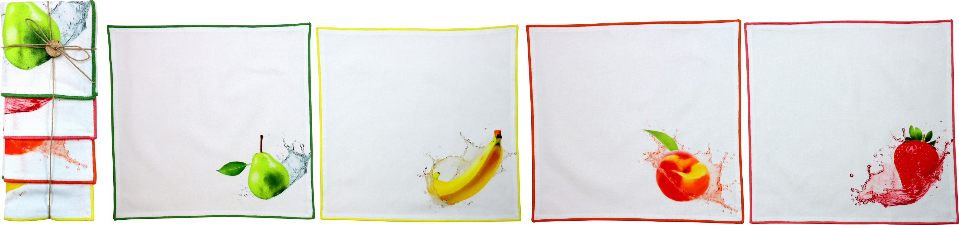 9768 LOT DE SERVIETTES « FRUITS » 4P