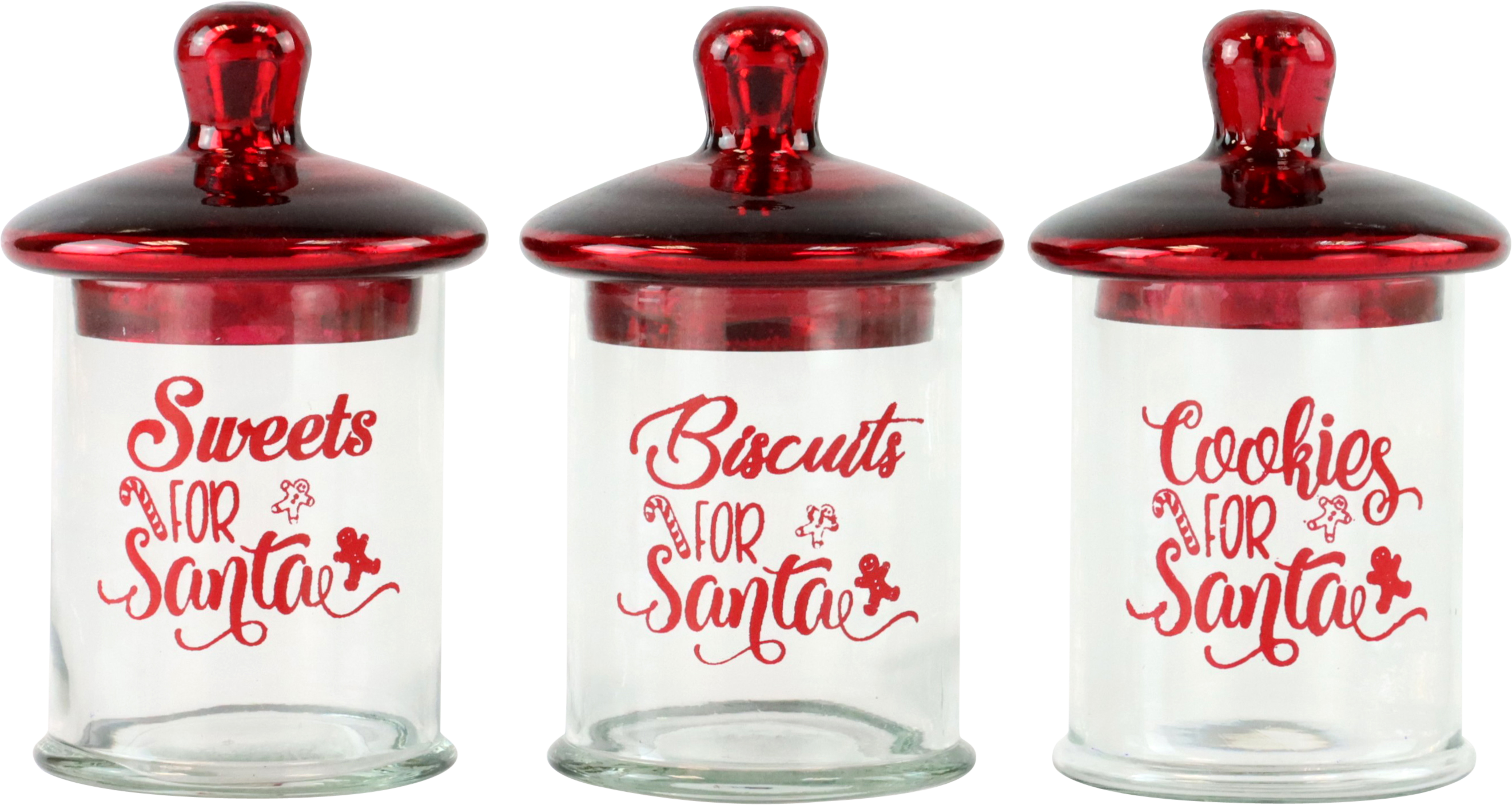 9835 GLASSTINS SANTA'S SWEETS  S/3
